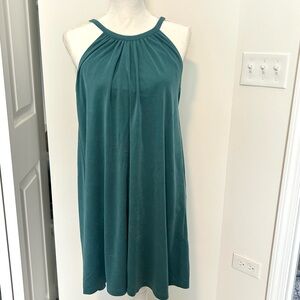 Chic Teal Halter Mini Dress
